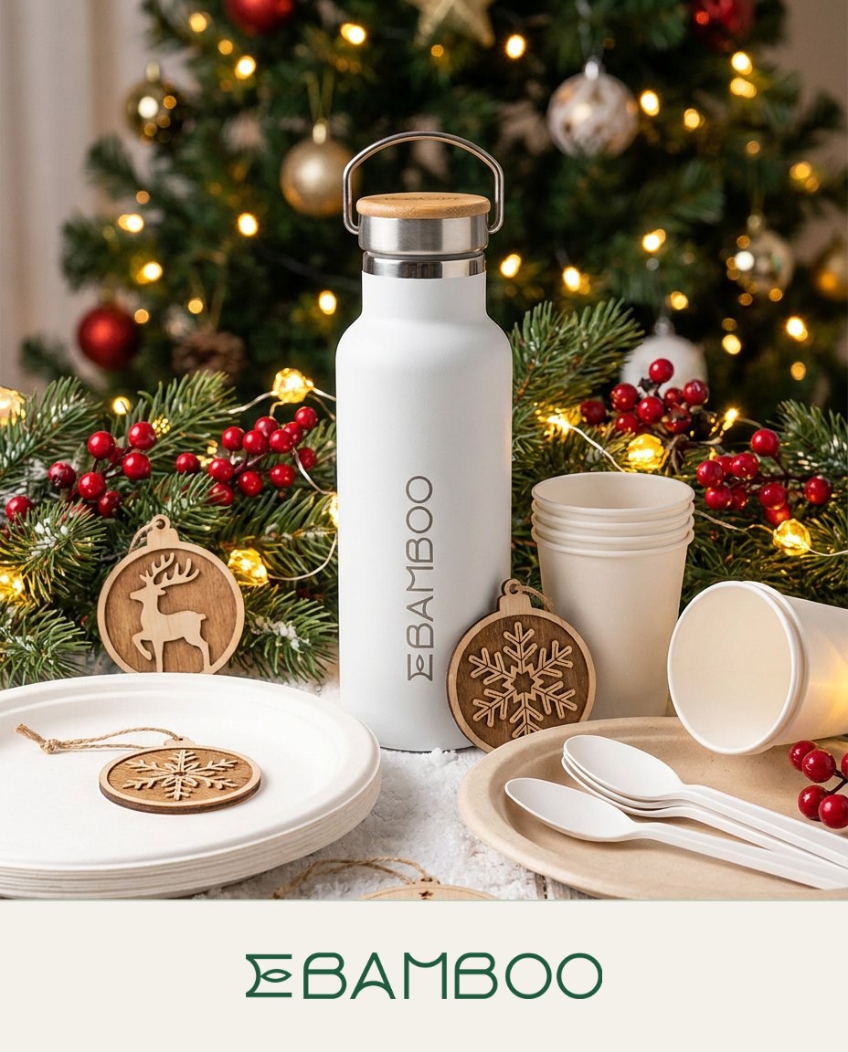 Botella POLAR Navidad EBAMBOO Botella térmica POLAR EBAMBOO en un lote de Navidad